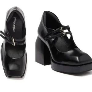 JEFFREY CAMPBELL BLACK MARY JANE CHUNKY HEELS